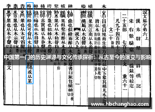 中国第一门的历史渊源与文化传承探析：从古至今的演变与影响